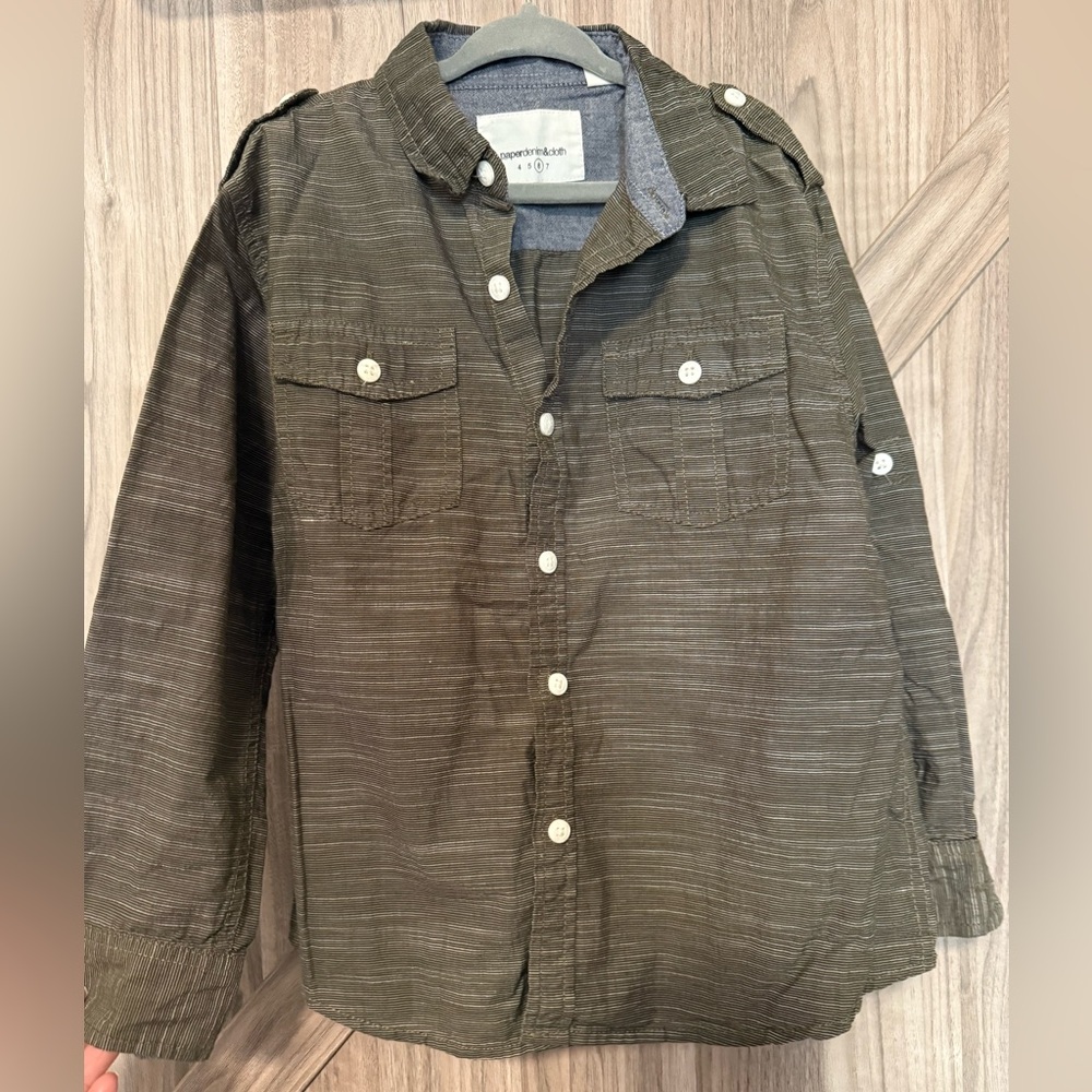 Paper Denim & Cloth Khaki Striped Shirt